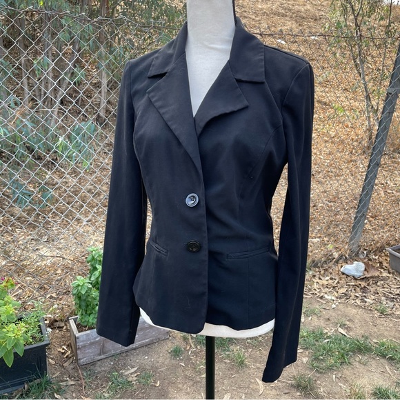 ◾️BCX◾️Black 2 Button Lined Structured Blazer Sz. L - Picture 1 of 6